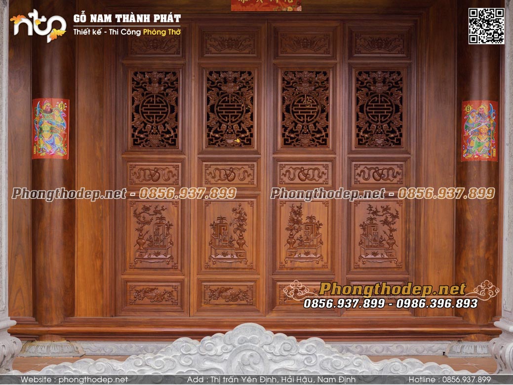 Cửa bức bàn gỗ lim hoàn thiện siêu đẹp